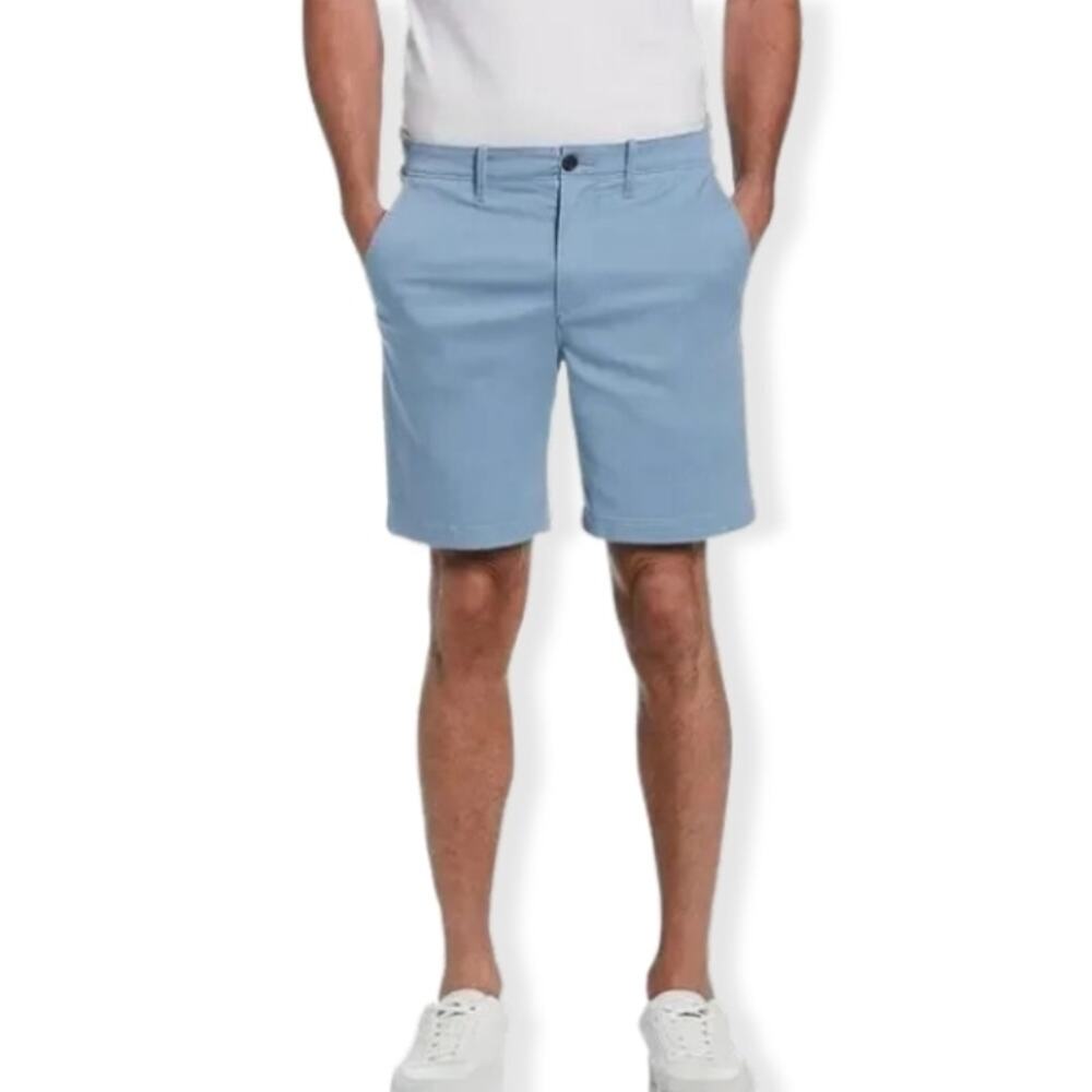 Original Penguin Chino Shorts Solid Slim Fit Micro Twill Light Blue Men's 38 NWT